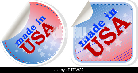 Aufkleber Label-Tag-Symbol set - hergestellt in usa Stockfoto
