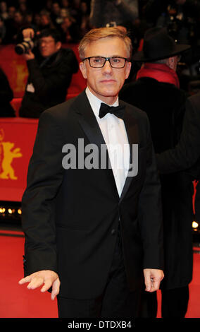 Schauspieler Christoph Waltz kommt am Tag schließen während der 64. jährlichen internationalen Filmfestspiele Berlin aka Berlinale am Berlinalepalast in Berlin, Deutschland, am 15. Februar 2014 Stockfoto