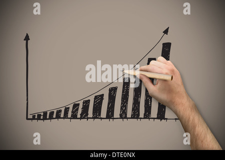 Zusammengesetztes Bild von Hand mit einem Bleistift Stockfoto