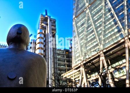 Die Lloyd-Gebäude (manchmal bekannt als das Inside-Out-Gebäude) ist die Heimat der Versicherungsträger Lloyd es Of London Stockfoto