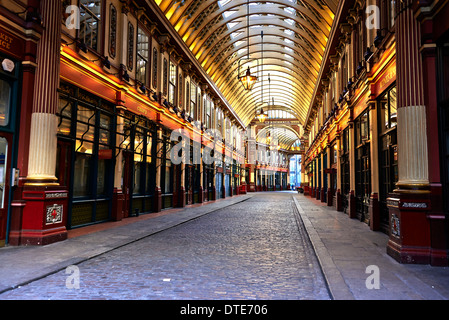 Leadenhall Market ist eine Markthalle in London, gelegen an der Gracechurch Street Stockfoto