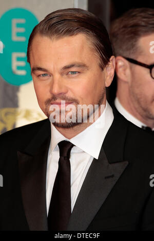 London, UK, 16. Februar 2014 Leonardo DiCaprio kommt bei der 2014 British Academy Film Awards (BAFTA) am Royal Opera House, Coven Garten Foto: MRP Stockfoto