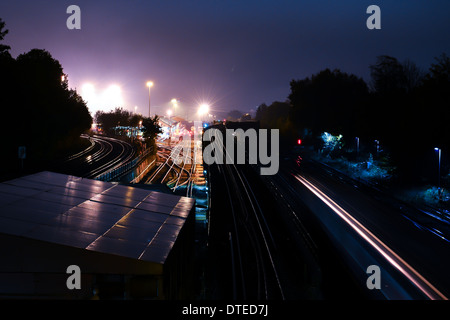 Nachtzug in London Stockfoto