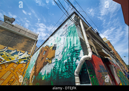 Graffiti-Wände in Queen West Bereich von Toronto Stockfoto