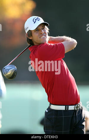 Los Angeles, Kalifornien, USA. 14. Februar 2014. 14.02.14 Pacific Palisades, CA: Aaron Baddeley in der zweiten Runde der Northern Trust Open statt im Riviera Country Club. © Michael Zito/Eclipse/ZUMAPRESS.com/Alamy Live-Nachrichten Stockfoto