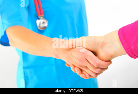Ärzte, die Hände schütteln, close-up Stockfoto