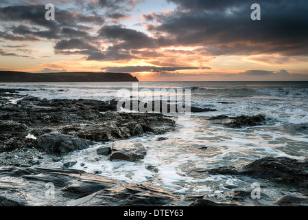 Pendower Beach an der südlichen Küste von Cornwall Stockfoto