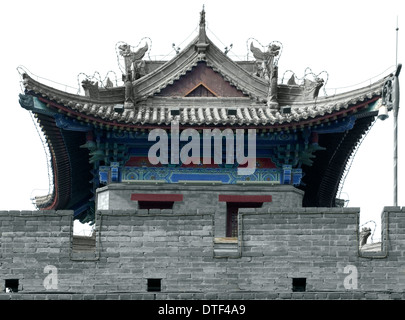 Aufbauend auf der Stadtmauer von Xian (China) Stockfoto