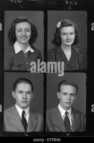 Diese Sammlung von Jahrbuchporträts der McGuffey High School aus dem Jahr 1942 zeigt die Schüler dieser Zeit. Die Fotografien erfassen die jungen Erwachsenen dieser Zeit und bieten einen historischen Blick auf die amerikanische Jugendkultur in den frühen 1940er Jahren Stockfoto