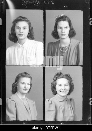 Die Jahresbuchporträts der McGuffey High School aus dem Jahr 1941 erfassen das Leben der Schüler in den frühen 1940er Jahren Diese Fotografien dienen als historische Aufzeichnung der Schüler und ihres Schuljahres. Stockfoto