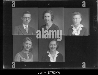 Porträts aus dem Jahrbuch 1932 der McGuffey High School bieten einen Schnappschuss von Schülern aus dieser Zeit. Diese historischen Fotografien bieten einen Einblick in die Schulkultur und das Schülerleben des frühen 20. Jahrhunderts in Oxford, Ohio. Stockfoto