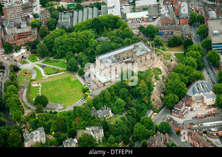 Luftaufnahme von Nottingham Castle, Nottinghamshire UK Stockfoto