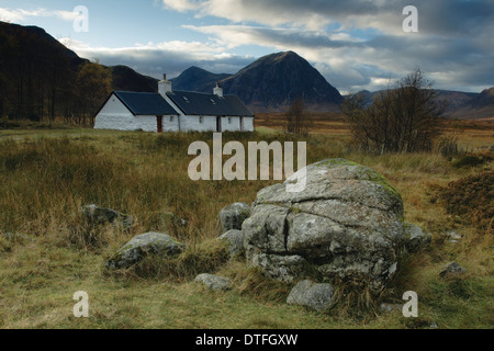 Buachaille Etive Mor und Blackrock Cottage, Glencoe, Highlands Stockfoto