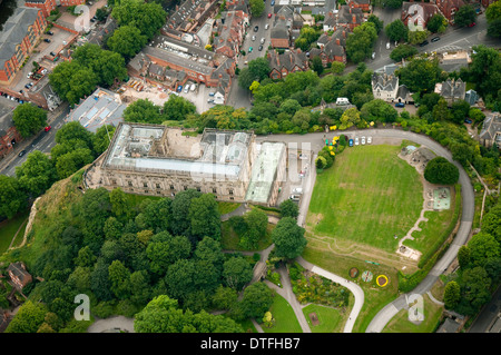 Luftaufnahme von Nottingham Castle und Umgebung, Nottingham, Nottinghamshire UK Stockfoto