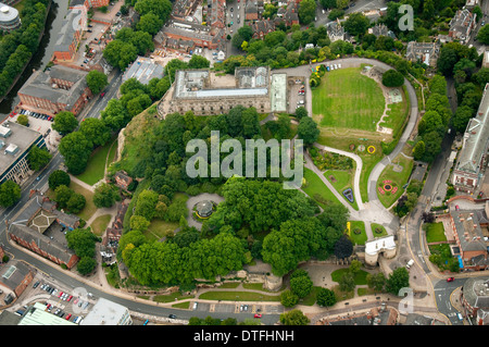 Luftaufnahme von Nottingham Castle und Umgebung in der Stadt Nottingham, Nottinghamshire UK Stockfoto