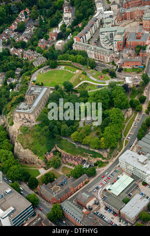 Luftaufnahme von Nottingham Castle und die umliegende Stadt Nottinghamshire UK Stockfoto