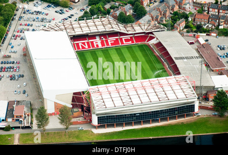 Luftaufnahme von NFFC in Stadt Nottingham, Nottinghamshire UK Stockfoto