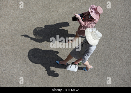 Ascot, Großbritannien, elegant gekleidete Frauen mit Hut bei den Rennen Stockfoto