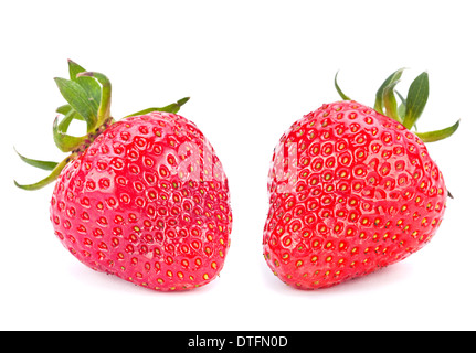 Strawberry fruits closeup isolated on white Stockfoto