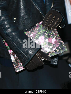 Teen Vogue Chefredakteurin Amy Astley Ankunft in dem Diane von Furstenberg Laufsteg in New York City - 9. Februar 2014 - Foto gezeigt: Start-und Landebahn Manhattan/Charles Eshelman/Picture Alliance Stockfoto