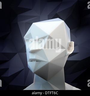 3D stilisierte Kopf - AI und Technologie-Konzept Stockfoto