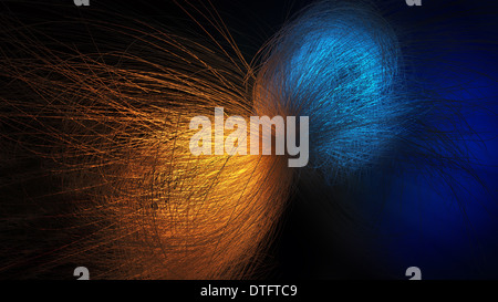 Zusammenfassung Hintergrund - mehrere Zeichenfolgen bilden eine chaotische Struktur Stockfoto