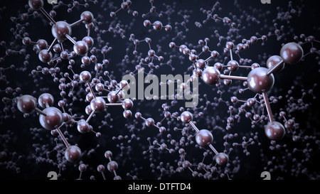 Verschiedene 3D Moleküle - Chemie und Wissenschaft Hintergrund Stockfoto