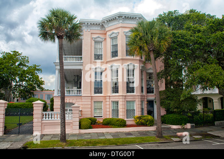 Historische Villen in Charleston, South Carolina Stockfoto