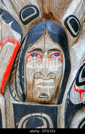 Erste Nationen Totem Poles British Columbia Kanada Stockfoto