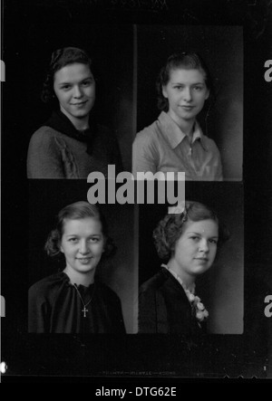 Eine Sammlung von Porträtfotos aus dem Jahrbuch 1938 der McGuffey High School mit Schülern aus Oxford, Ohio. Diese Bilder dokumentieren die Geschichte der Schule und die Personen, die in diesem Zeitraum besucht haben. Stockfoto