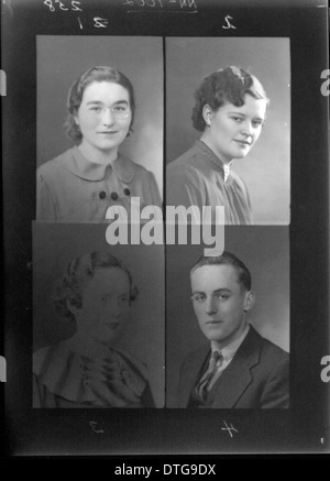 Porträtfotos aus dem Jahrbuch der McGuffey High School 1937, die Schüler in ihrem akademischen Umfeld festhalten und die Geschichte der Schule reflektieren. Stockfoto