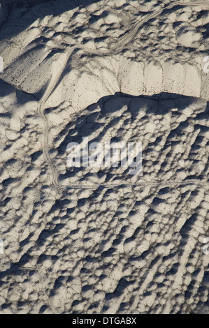 Earnscleugh historische Gold Dredge Tailings, in der Nähe von Alexandra, Central Otago, Südinsel, Neuseeland - Antenne Stockfoto