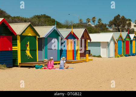 Brighton Beach Huts, Melbourne, Victoria Stockfoto