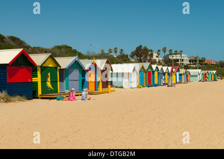 Brighton Beach Huts, Melbourne, Victoria Stockfoto