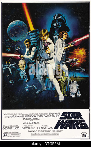 Filmplakat von Star Wars Episode IV: Eine neue Hoffnung, Amerikanische epische Space Opera Film 1977 geschrieben und von George Lucas gerichtet Stockfoto