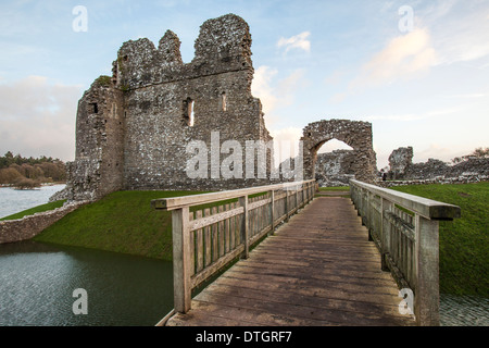 Überschwemmungen im Ogmor Schloss Stockfoto