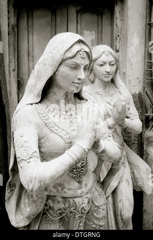 Hindu-weibliche Gottheit in Kumartuli Kumortuli in Kalkutta Kalkutta in Westbengalen in Indien in Südasien. Kunst Religion religiöse Skulptur Reisen Stockfoto