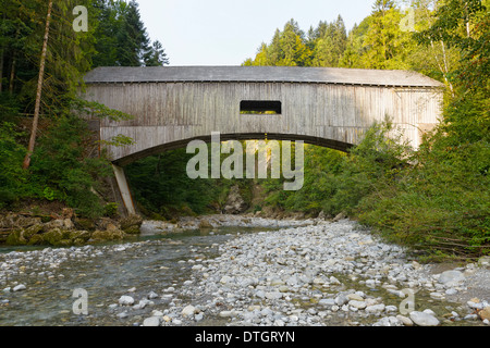 Gschwendtobel-Brücke Brücke über den Subersbach Bach, erbaut 1830, Gschwendtobel, Egg, Lingenau, Bregenzerwald Stockfoto