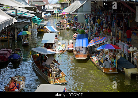 Schwimmenden Markt von Damnoen Saduak, Ratchaburi, Zentral-Thailand, Thailand Stockfoto