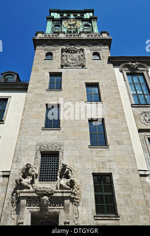 Technische Universität München, Thiersch-Turm Turm, Wahrzeichen der heutigen TUM, München, Bayern, Deutschland Stockfoto