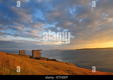 WWII Batterien für die Verteidigung von Scapa Flow, Hoxa Head, South Ronaldsay, Orkney, Schottland, Vereinigtes Königreich Stockfoto