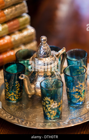 Tee-Set. Souk Tunis Tunesien Stockfoto