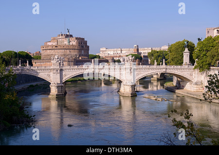 Vittorio Emanuele II Brücke über den Tiber Stockfoto