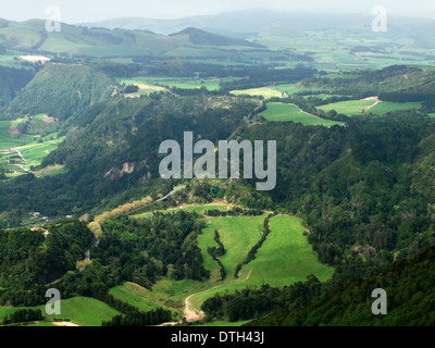 Luftaufnahme der Azoren in Portugal Stockfoto
