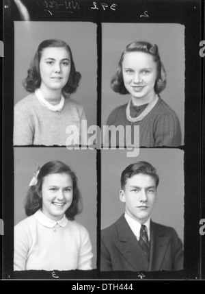 Diese Sammlung von 1941 Porträts von der McGuffey High School zeigt Schüler in ihren Jahrbuchfotos, die einen Moment in der Zeit für dieses akademische Jahr festhalten. Stockfoto