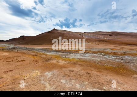 Stein-Wüste bei geothermischen Gebiet Hverir, Island. Horizontalen Schuss Stockfoto