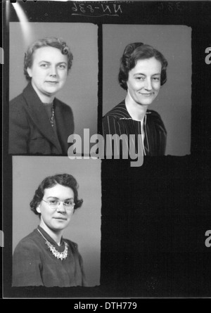 Diese Jahrbuchporträts der McGuffey High School im Jahr 1940 fangen Schüler und Lehrer aus Oxford, Ohio, ein. Die Fotografien spiegeln die Mode und Kultur der Epoche sowie das Bildungsumfeld wider. Der historische Wert dieser Porträts bietet einen Einblick in die damalige Schulgemeinschaft. Stockfoto