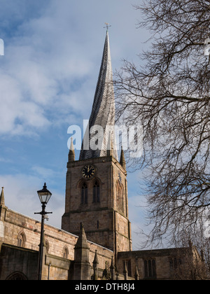 Chesterfield, Derbyshire, UK Crooked Spire von St. Marys und All Saints Church, Stockfoto