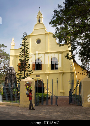 Indien, Kerala, Fort Cochin, St. Francis Church, ehemaligen niederländischen kolonialen Kirche Grablege der Vasco de Gama Stockfoto