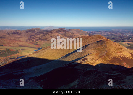 Turnhouse Hill, Glencorse und Edinburgh von Carnethy Hill, die Pentland Hills, Lothian Stockfoto